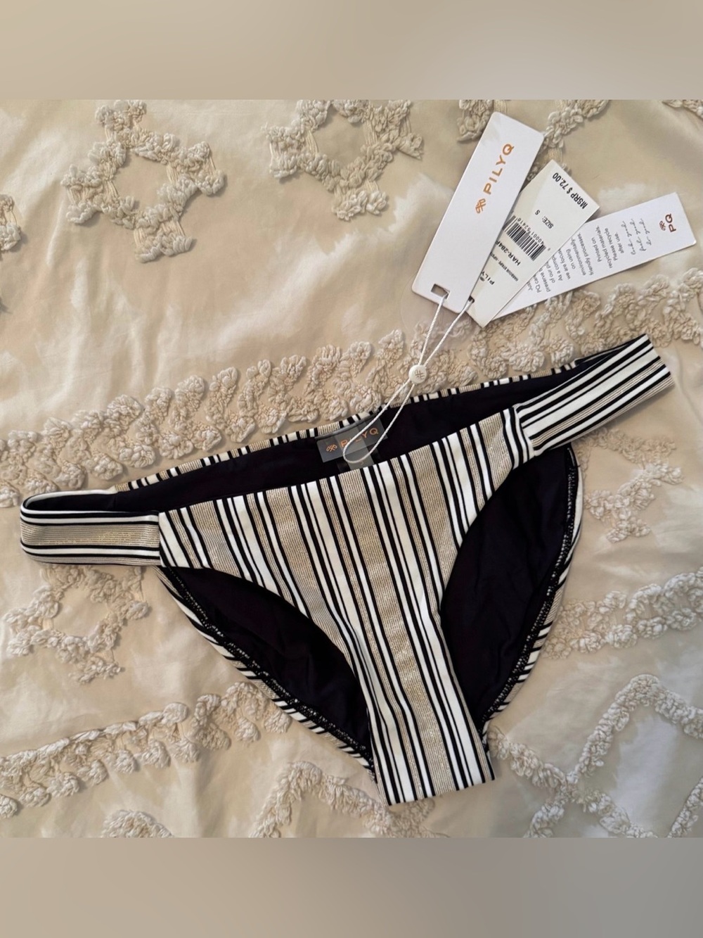 PILYQ Harbour Stripe Hipster Bikini Bottoms